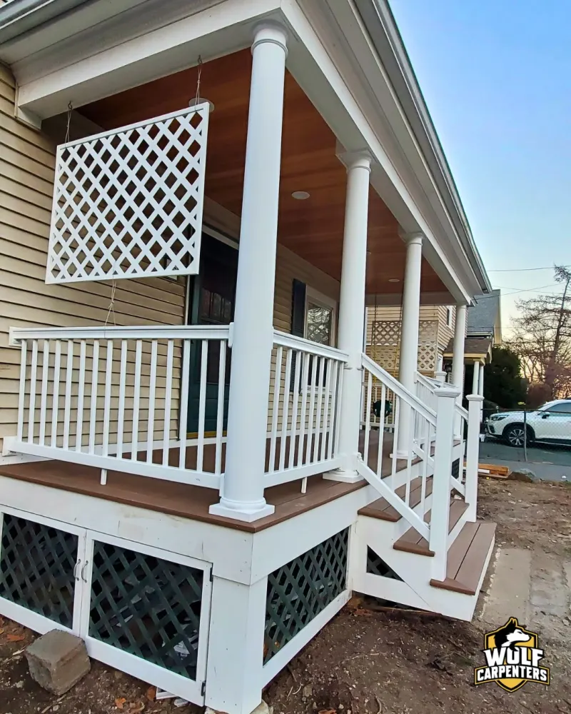 Renovated porch full view after transformation
